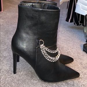 Forever 21 Chain Link Zipper Booties Size 10